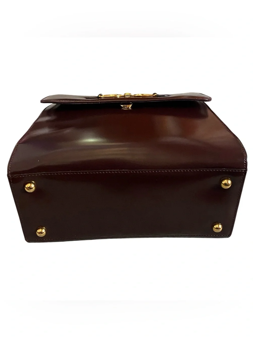 Etienne Aigner vintage top handle burgundy leather satchel - Picture 4 of 9